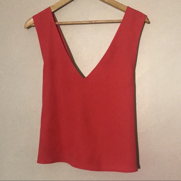 Club Monaco Coral Sleeveless Top Criss Cross Back Size Large - Picture 2 of 6
